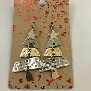 Lovisa Tri-metal Christmas Tree Earrings